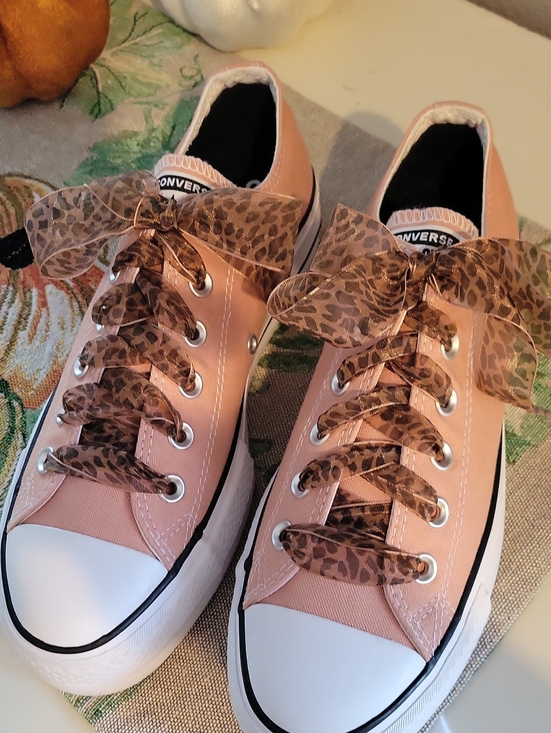 Converse Shoes - Converse Peach Low-Top Platform Sneakers with Leopard Laces NWOB